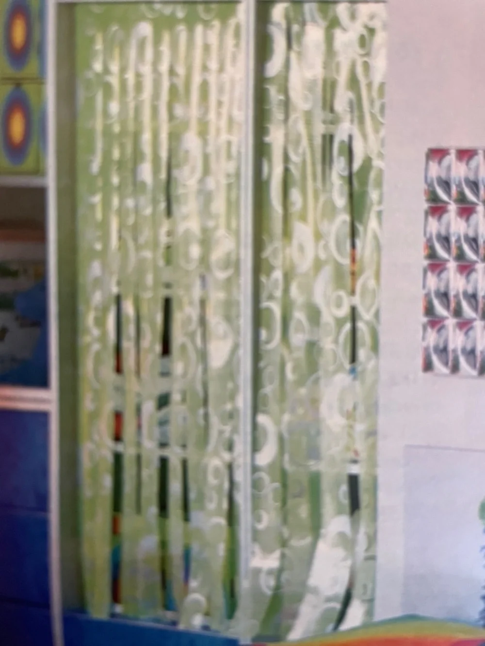 New Green Patterned Window Curtain one Panel